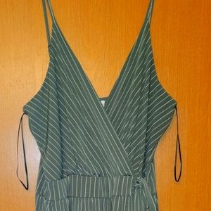 XL Kayleigh knit crop green jumpsuit.
